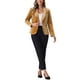 thumbnail image 2 of BLAZER DE VELVET PARA MUJER INSPIRE CHIC, COLOR SÓLIDO, CUELLO DE CHAL, CHAQUETA DE TRAJE PARA TRABAJAR L Amarillo Oscuro, 2 of 6
