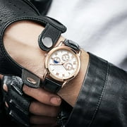Ausyst Men's Watch Imitation Mechanical Watch Quartz Watch, Business Belt Watch, Business Men's Watch, Men's Stainless Steel Chronograph Watch, Designer Wristwat Watches for Men