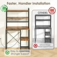 thumbnail image 6 of Multi-Functional Mini Fridge Stand with Wheels, Wooden Mini Fridge & Microwave Storage Shelves, Large Bakers Rack and Storage for Kitchen Appliances, Perfect for Dorm Kitchen Coffee Bar, 6 of 8