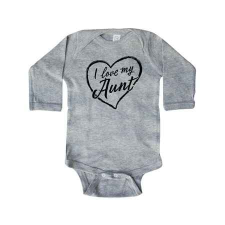 

Inktastic I Love My Aunt in Black Chalk Heart Gift Baby Boy or Baby Girl Long Sleeve Bodysuit