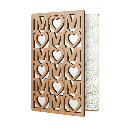 Mother’s Day Card: Handmade Bamboo Wooden Greeting Card Say I Love You To A Mom You Know, Great Mothers Day