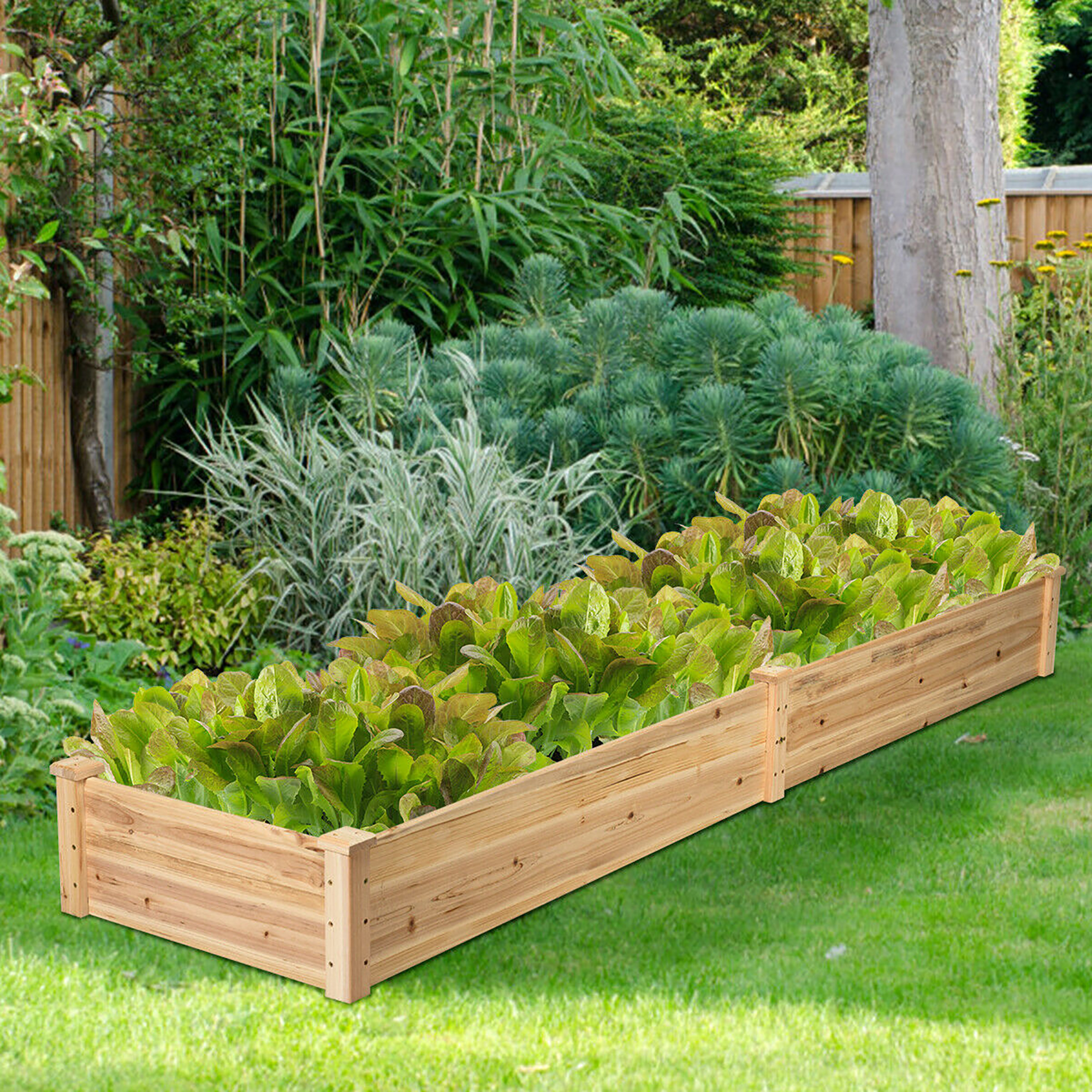 Costway Wooden Vegetable Raised Garden Bed Backyard Patio Grow Flowers Planter - image 2 of 8