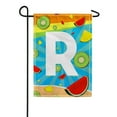 thumbnail image 2 of America Forever Summer Watermelon Monogram Garden Flag Letter R 12.5 x 18 inches Fruit Kiwi Pineapple Double Sided Vertical Outdoor Yard Lawn Decorative Fun Refreshing Summertime Garden Flag, 2 of 5