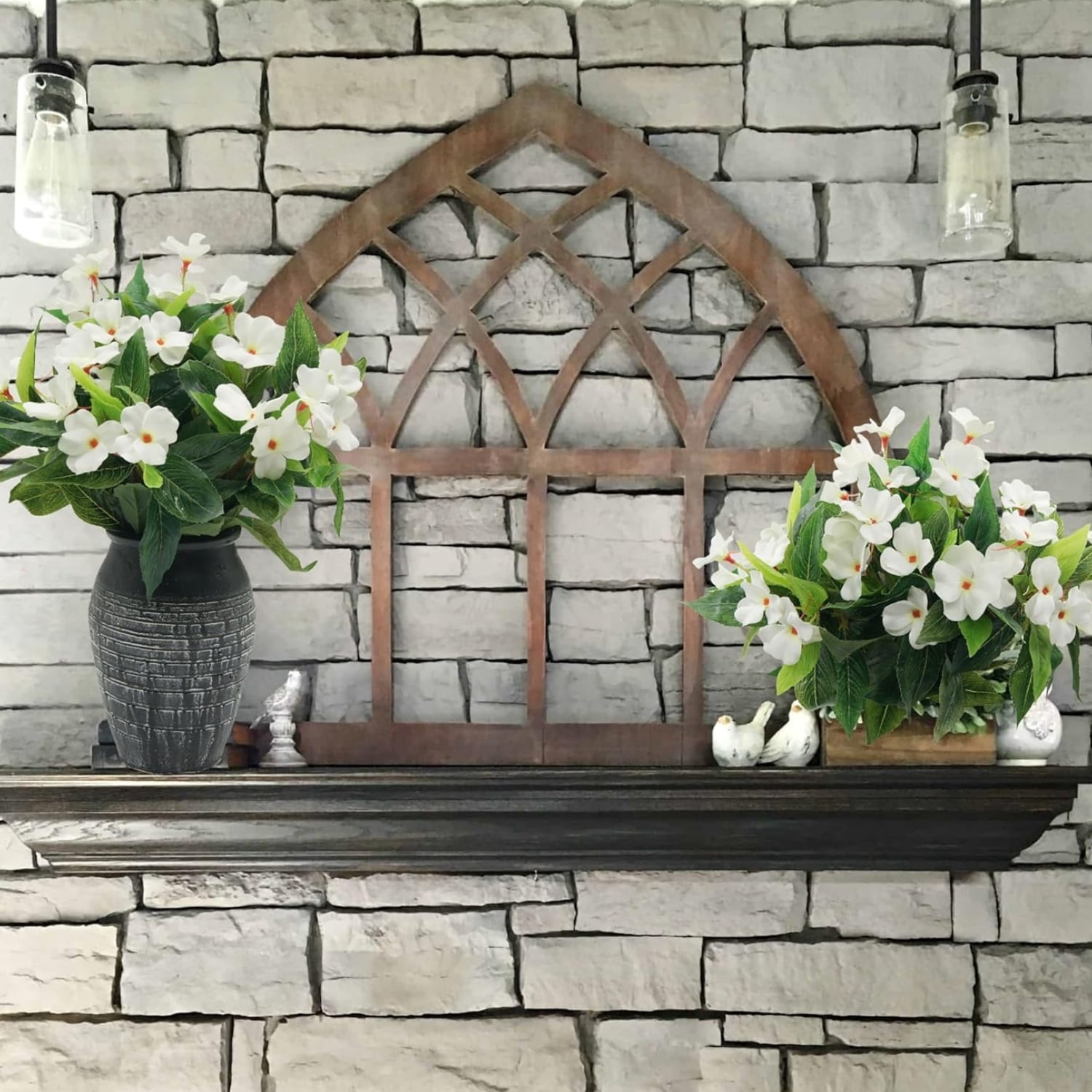 Artificial Impatiens Flowers 4 Pcs Silk Impatiens Flower White Faux Greenery Fake Flowers Bushes for Hanging Basket Porch Office Wedding Decor,16 inch,HYG