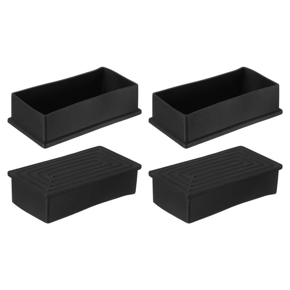 Rubber Furniture Leg Caps, 4Pack 50x100mm Rectangular Chair Leg Caps with Edges