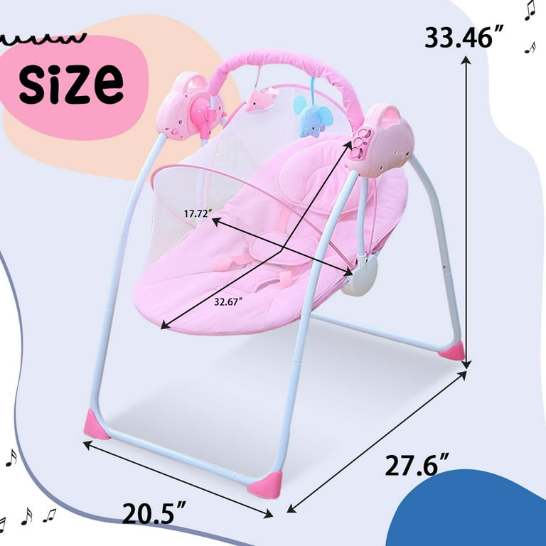 Pink portable baby swing deals