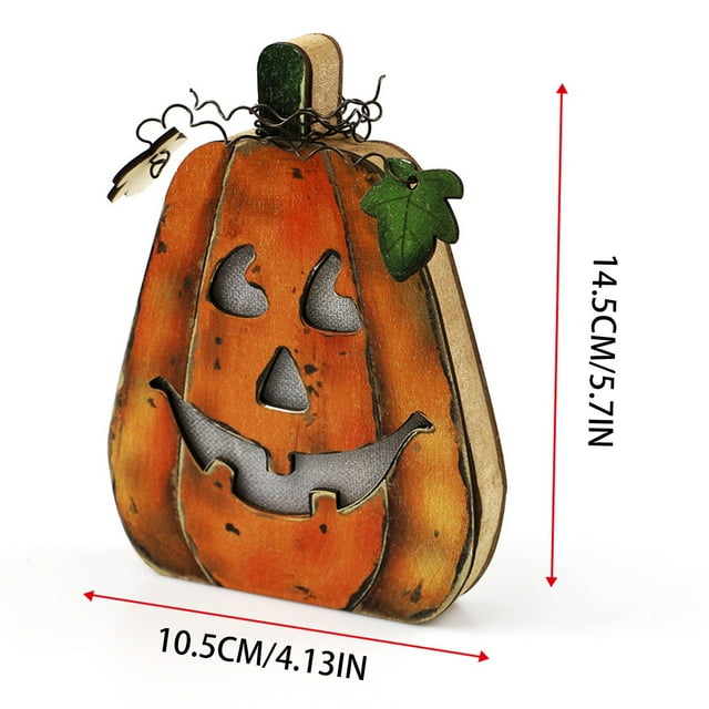 CEHVOM Halloween Wooden Pumpkin Lantern Ghost Festival Decoration