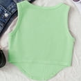 thumbnail image 4 of TSHXS Undershirts For Girls Black Tank Top Girls Tank Tops Crew Neck Cropped Basic Sleeveless Dance Yoga Light Green 9-10 Years, 4 of 4