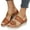 Brown, variant on Womens Espadrilles Platform Wedge Slip on Sandals Fashion Metallic High Heel Dressy Slides for Women