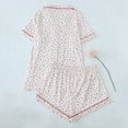 thumbnail image 4 of Xiyon Pajamas Set For Women Casual Short Sleeve Sleepwear Printed Button Front Top And Shorts Comfortable Sleepwear Outfit With Pockets Soft Lounge Sets, 4 of 5