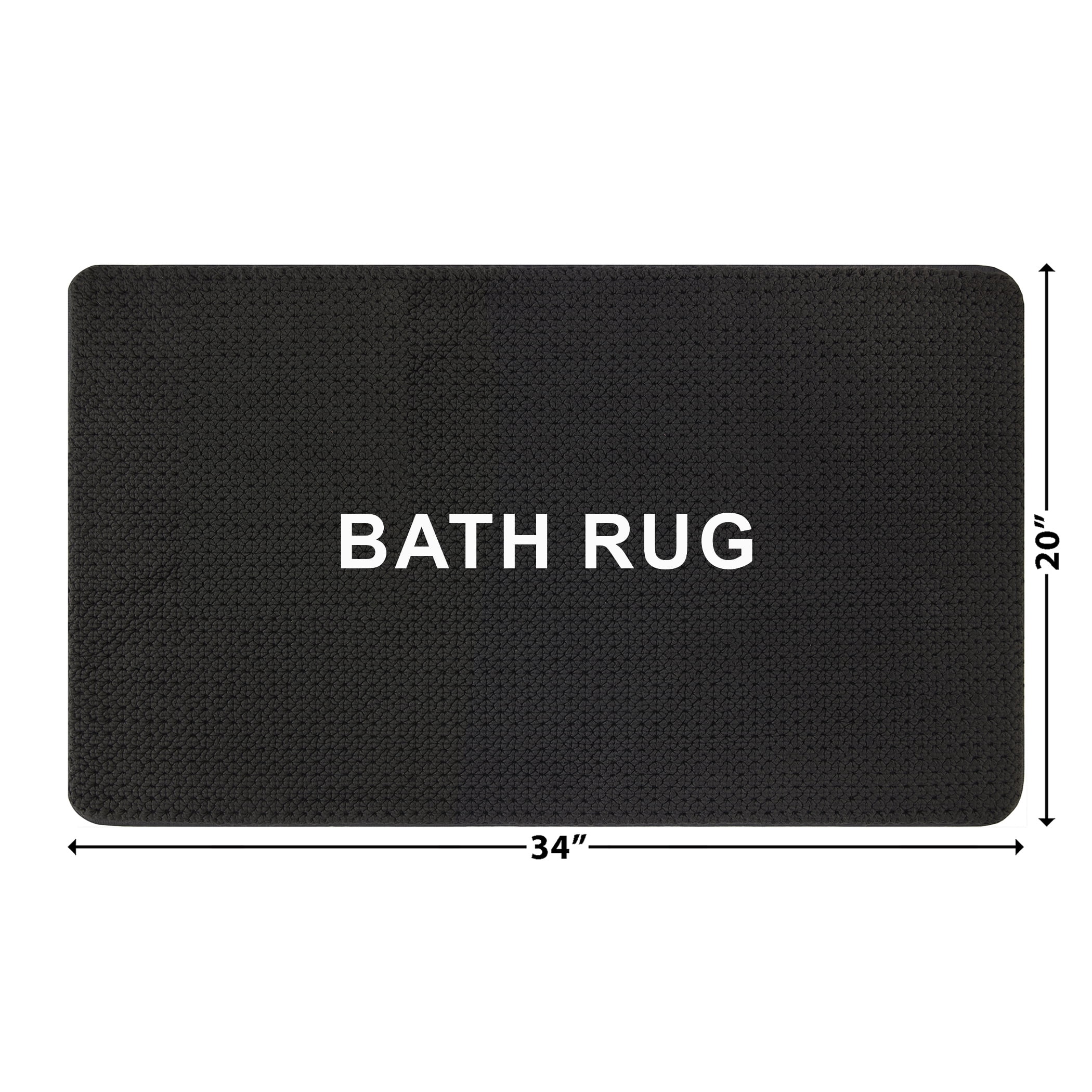 Better Homes & Gardens Signature Soft Cotton Memory Foam Bath Rug, Grey Shadow, 20 in x 34 in