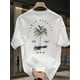 thumbnail image 1 of Camiseta de cuello redondo con estampado de palmeras y California para hombre, manga corta informal de verano, estilo tropical, para uso diario., 1 of 6
