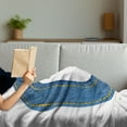 thumbnail image 3 of Letter G Soft Flannel Fleece Throw Blanket, Modern Denim Font Typeset Character Jeans Cloth with Stitches Uppercase Print, Cozy Plush for Indoor and Outdoor Use, 50" x 60", Blue Yellow, by Ambesonne, 3 of 5