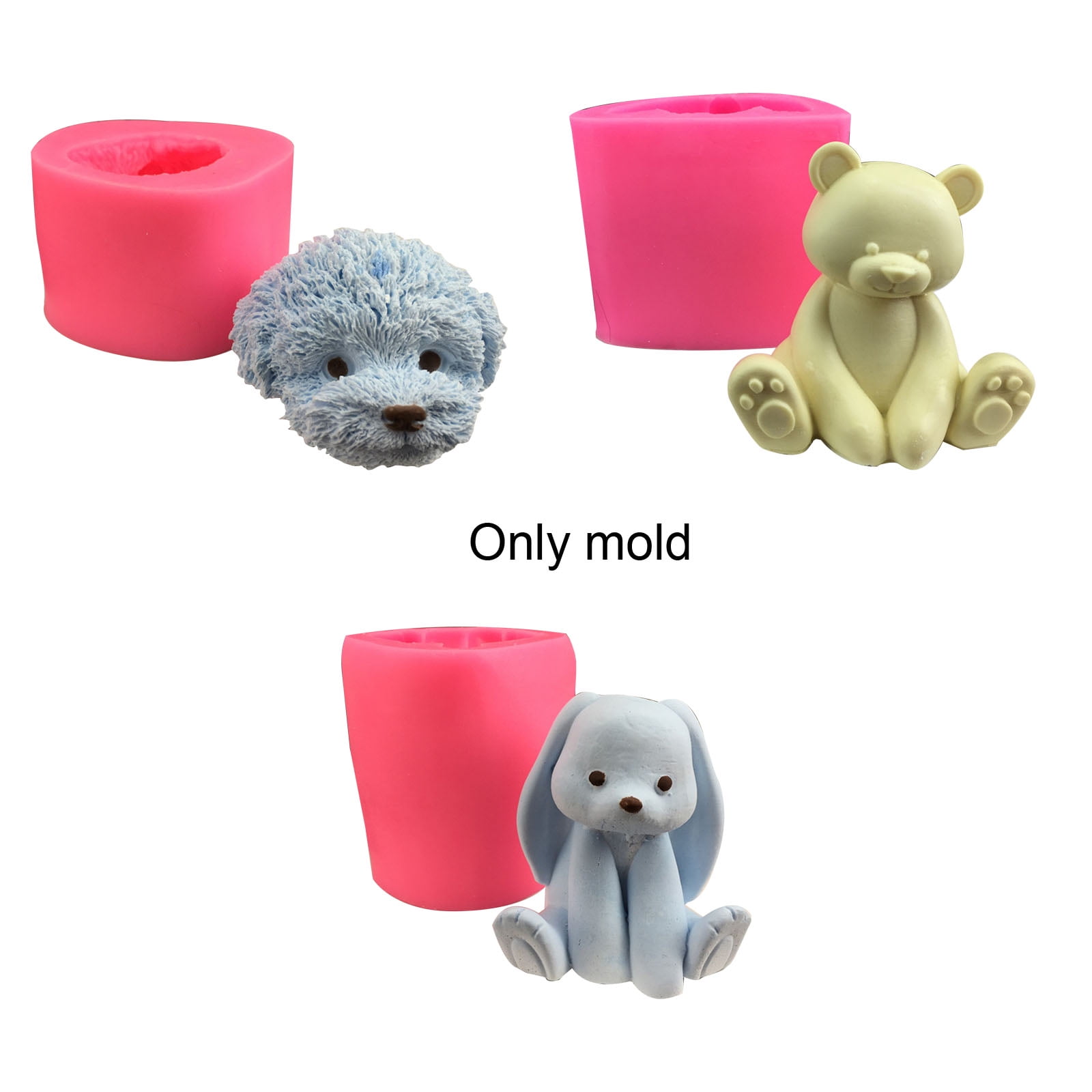 Bear Shaped Silicone Mold for Tabletop Decorations Gypsum Epoxy Resin Silicone Baking Mould