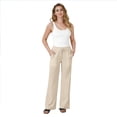 thumbnail image 5 of Nestiefly Cotton Linen Pants Women 2026 Summer Casual High Waist Straight Leg Trousers Lightweight Loose Pant with Pockets Khaki S, 5 of 7