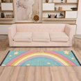 thumbnail image 2 of Yayeee Runner Rug for Bedroom 2'x6' Machine Washable Hallway Non Slip Mat, Retro Beige Rainbow, 2 of 8