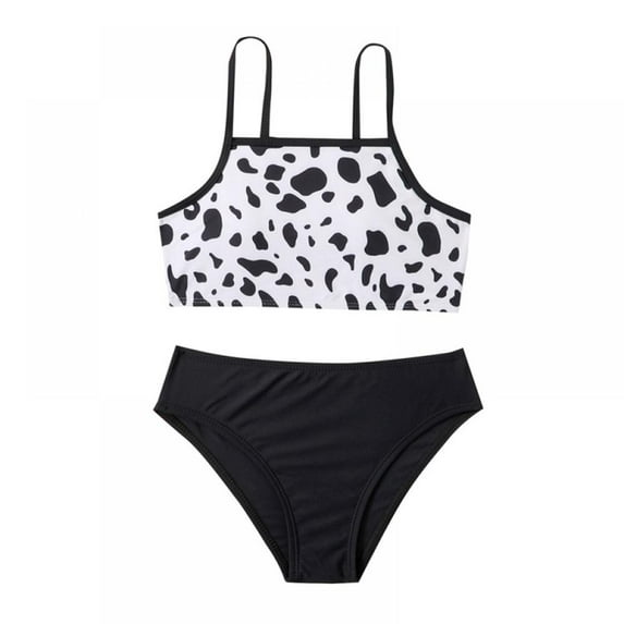 Kid Girl's 2 Piece Bikini Swimsuit Set Quick Dry Bathing Suit Sport High Waist Rashguard Set for Child 7-8 Years