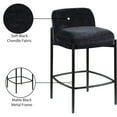thumbnail image 2 of Meridian Furniture Burton Black Chenille Fabric Stool (Set of 2), 2 of 8