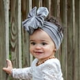 thumbnail image 2 of PRINxy Kids Headband & Headwraps,Toddler Baby Girls Cute Solid Color Gold Velvet Pleated Oversized Bow Headband Hair Accessories,Gray,One Size, 2 of 5
