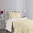 thumbnail image 5 of Ambesonne Ivory Quilted Bedspread Set 2 Pcs, Science Molecule Motif, Twin Size, Cream White, 5 of 6