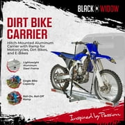 Black Widow 400 lb Dirt Bike and eBike Hitch Carrier w/ Ramp, Non-Folding for Truck/SUV