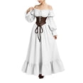 thumbnail image 2 of FNFYFH Renaissance Medieval Costume Dress Women Peasant Cottagecore Dress 1700s Victorian Fairy Dress, 2 of 8