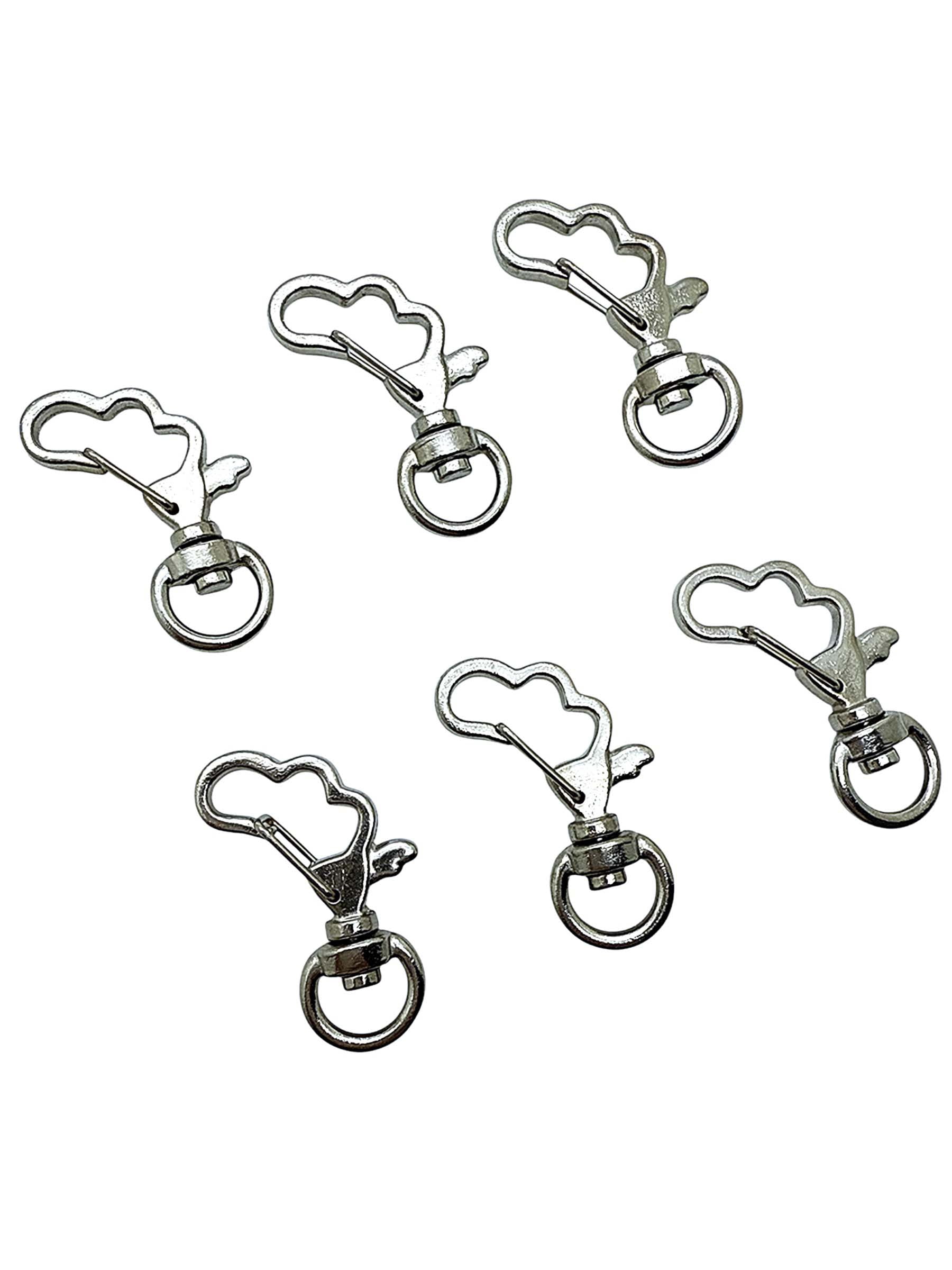 Pack of 100 Metal Cloud Shaped Spring Snap Keychain Clip Hanging Buckle Key Ring DIY Craft Key Chains Accessories