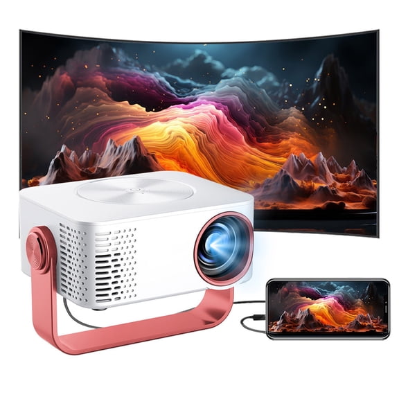 Tarmeek 1080P Full HD Portable Mini Projector, WiFi Bluetooth 5.0 Home Cinema Movie Projector, 180° Rotatable Auto Keystone, Compatible with Smartphone TV Stick USB for Outdoor Entertainment