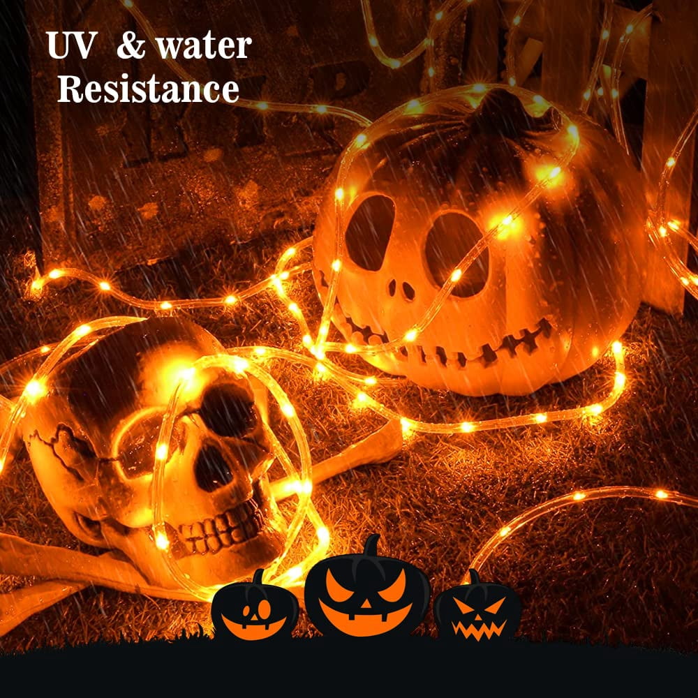 West Ivory 50ft Orange LED Rope Lights, Connectable Outdoor Permanent Waterproof Accent Exterior Lighting, Transparent PVC Case, ETL Certified, Holiday, Backyard Patio, Home Garden, Decorative