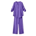 thumbnail image 7 of Ashirexll Womens 2 Piece Outfits Fashion Linen Blend Long Sleeve Top with Matching Pants Pocket Casual Set, 7 of 7
