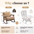 thumbnail image 3 of Legahome Nursery Rocking Chair, Velvet Upholstered Rocking Accent Chair with 23.6"Extra Wide Seat, Thick Cushion and Solid Wood Frame, Modern Accent Glider Rocker for Living Room, Reading Room, Khaki, 3 of 8