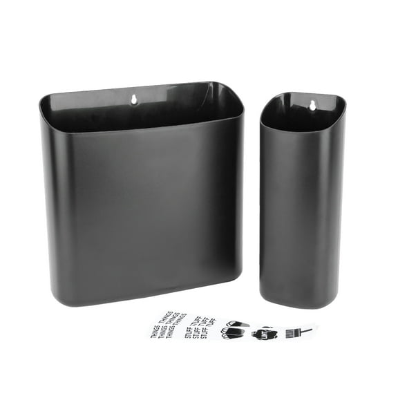 Large and Small Black Lint Bin Set with Magnetic Back