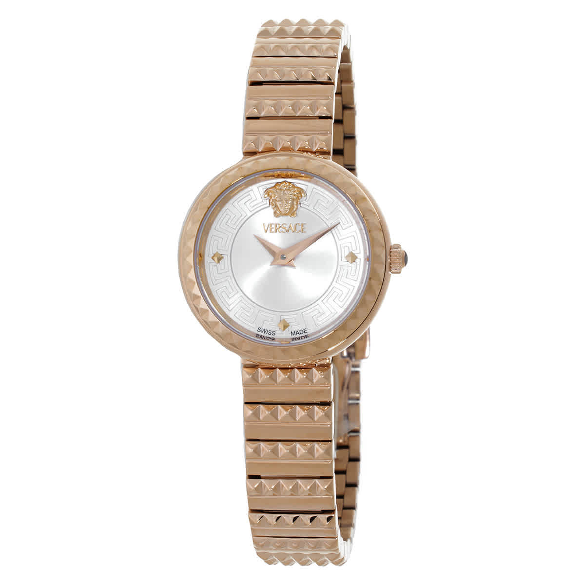 Versace La Greca Quartz Rose Gold Dial Ladies Watch 