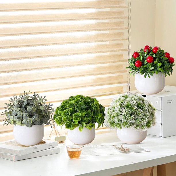 Artificial Plant Pot, Small Potted Decoration, Living Room Countertops Windowsills, Desktop Greenery, Home Decor, Artificial Plants for Home, Realistic Touch, Stylized Design, High Traffic Plants,