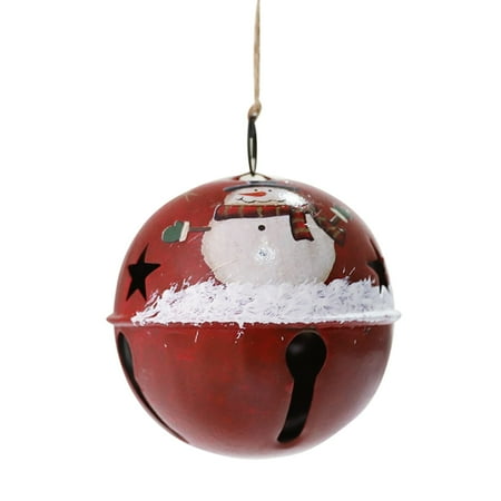 

Veki Christmas Decorations Creative Round Bells Santa Snowman Bells Small Pendant Chandelier Christmas Decorations