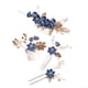 thumbnail image 1 of Minnieouse 4 piezas de peinetas de flores para boda, hermosos tocados de novia, adorno de vestir para mujer, accesorio de joyería de moda Accesorio para el cabello Gema azul, 1 of 5