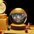 thumbnail image 1 of 3D Galaxy Crystal Ball Lamp Lasers Engraving Night Light with Wooden Base for Bedroom Decor, Holiday Gifts, 1 of 5
