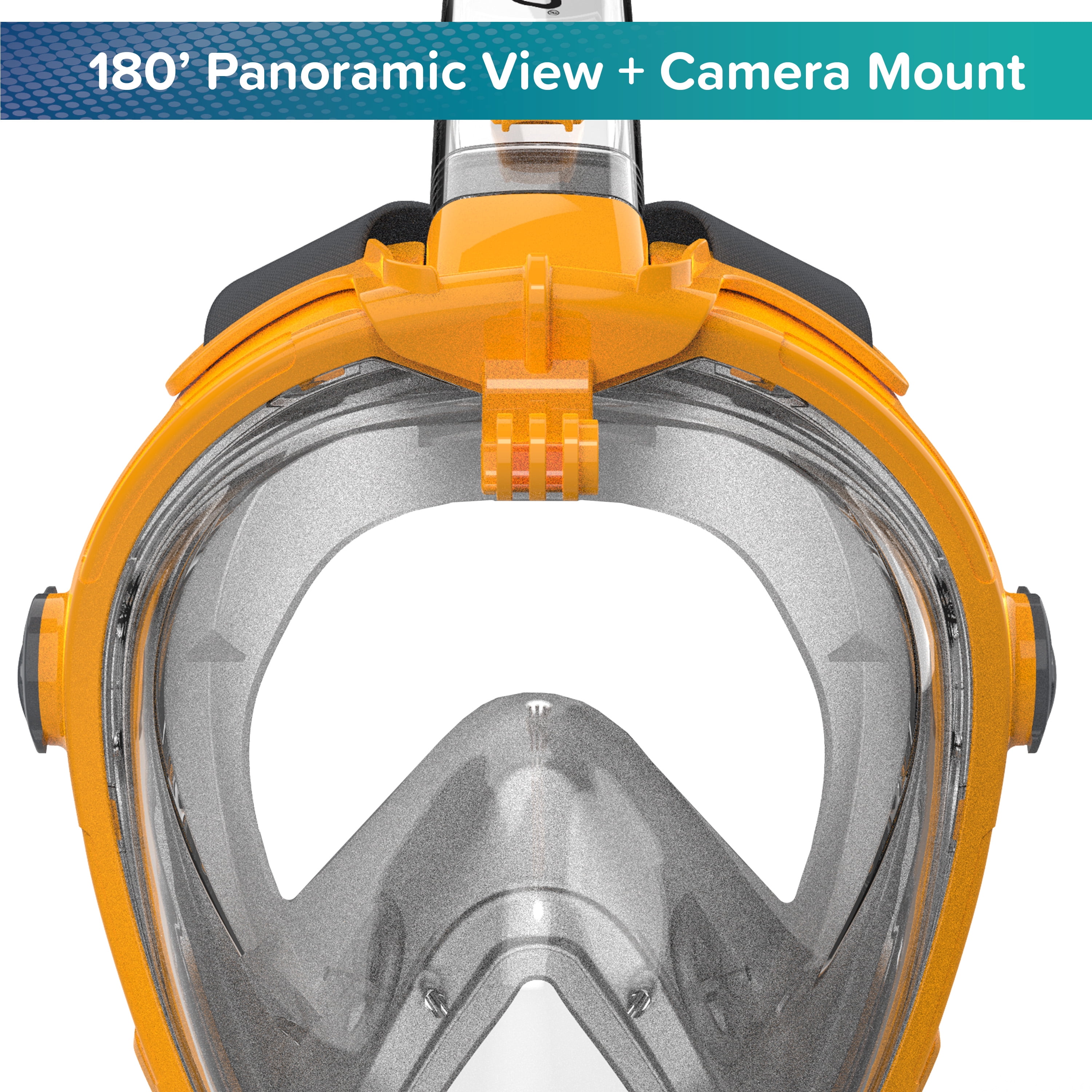 (2 pack) Dolfino Traverse Full Face Mask for Snorkeling, Orange, LARGE/XL, Ages 12+