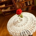 thumbnail image 1 of Round Cotton Hand Crochet Hollow Out Tablecloth Wedding Dining Table Cloth Cover(beige-100cm), 1 of 7