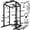 Power Cage - Black / Barbell, variant on MITONOS Multi-Functional Squat Rack with LAT Pulldown System Exercise Power Cages with Barbell, Metal Red