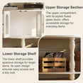 thumbnail image 5 of Half-Moon Console Tables for Entryway, Wood Sofa Table with Storage, Modern Fluted Entry Table, Semi-Circle Entryway Table with Glass Doors, Gold Knobs for Hallway & Living Room(White), 5 of 7