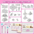 thumbnail image 3 of UQN Dollhouse Kit for Girls Ages 3-6, 131PCS Pink DIY Pretend Play Toy House With Slide, Lights, 4 Rooms 2 Balconies Furniture, Birthday Gift for 2 3 4 5 Years Old Girls/Kids/Toddlers., 3 of 9