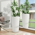 thumbnail image 4 of Chiccushion 23.6 inch Tall Planter Set of 2, Large Plastic Round Planter for Outdoor Indoor Garden Patio Front Door, White, 4 of 8