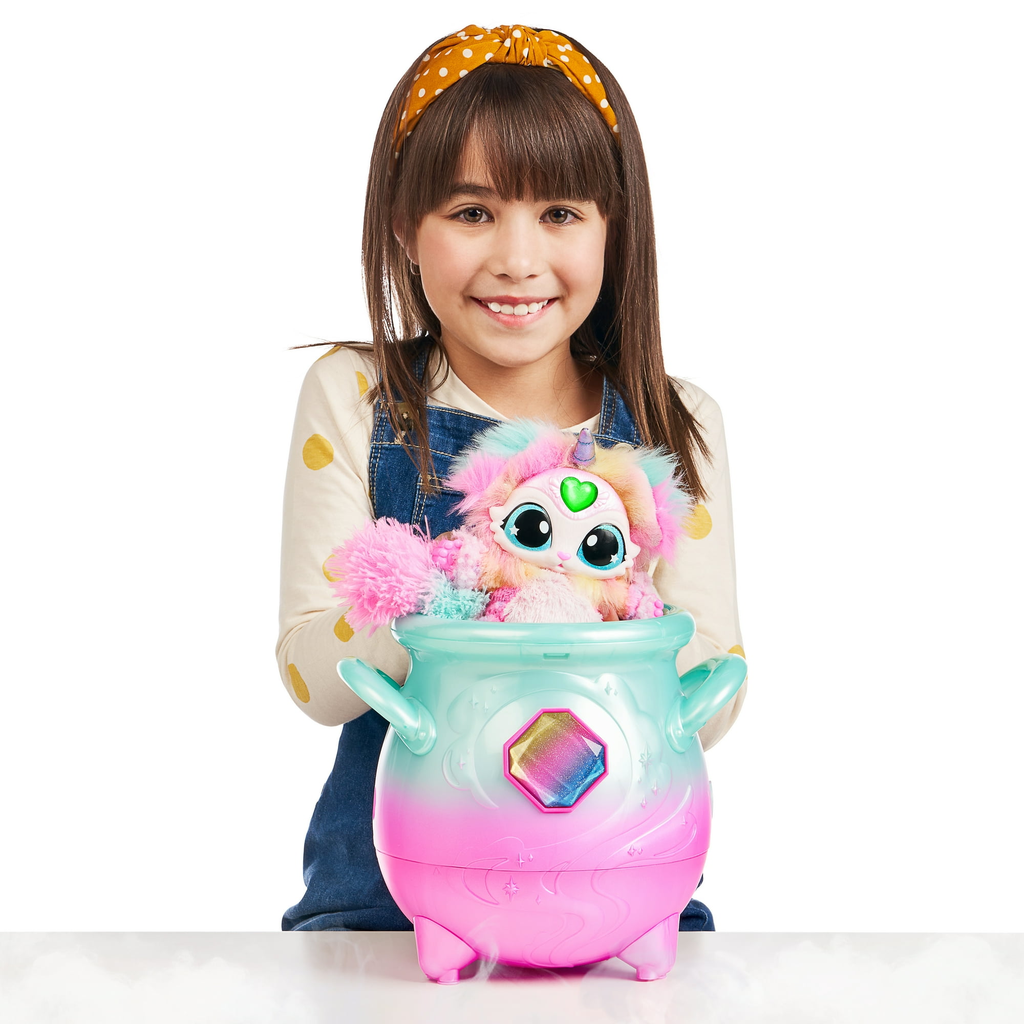 Magic Mixies Magical Misting Cauldron with Exclusive Interactive 8 inch Rainbow Plush Toy and 50+ Sounds and Reactions, Toys for Kids, Ages 5+