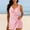 Pink, variant on MGDXOX Women's Tankini Swimsuit Two Piece Flowy Swimdress Tummy Control Bathing Suits with Boy Shorts Modest Athletic Swimwear Hot Pink XXL