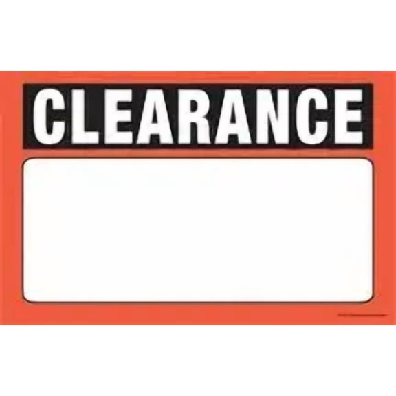 FCA107 Fluorescent Sale Price Cards "Clearance" Pack of 100 (7" x 11") Business Store Signs