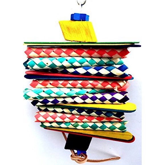 Bonka Bird Toys 1081 4 Step Shred Bird Toy Parrot cage Toys Cages African Grey Conure Cockatiel