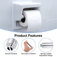 thumbnail image 3 of 3Pack Toilet Paper Roll Holder, Plastic Spring Loaded Roller Rod, Silver, 3 of 6
