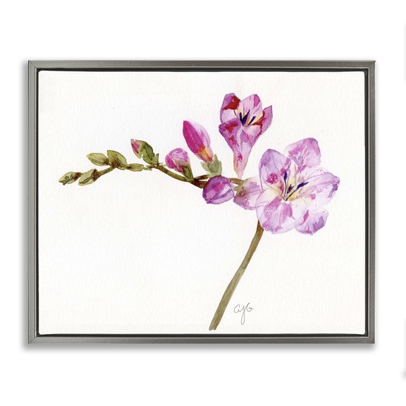 Stupell Industries Farmhouse Orchid Flower Sprig Gray Floating Frame Canvas Art, 31 x 25, by Alexandria Gilbert Kincaid