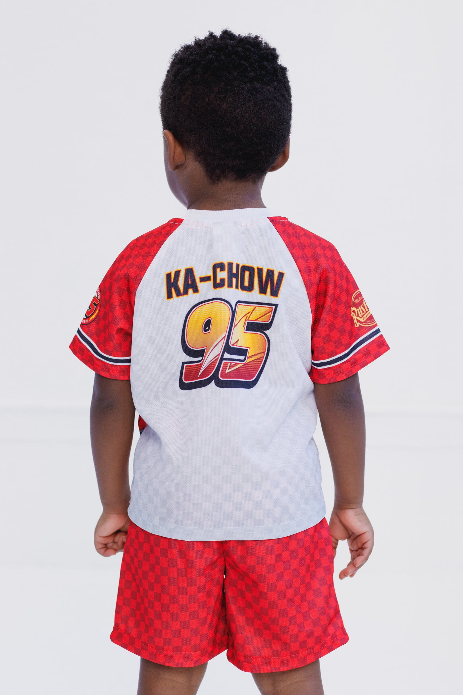 Disney Cars Lightning McQueen Mesh Athletic Jersey T-Shirt and Basketball Shorts Outfit Set Toddler to Big Kid